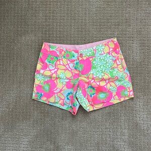 Lilly Pulitzer Pink and Green Floral Callahan Shorts